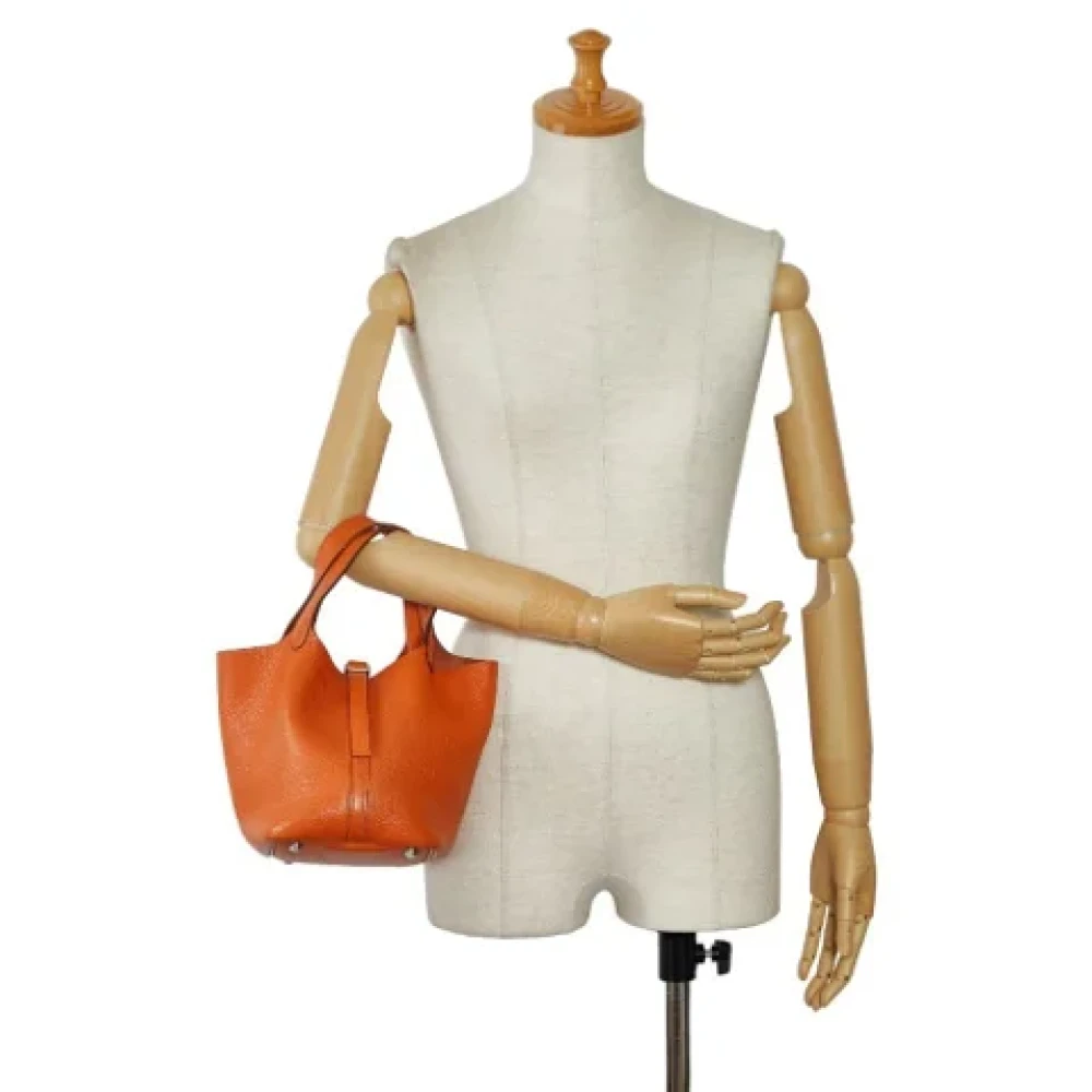 Hermès Vintage Pre-owned Leather handbags Orange Dames