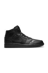 Triple Black Air Jordan 1 Mid Sneakers