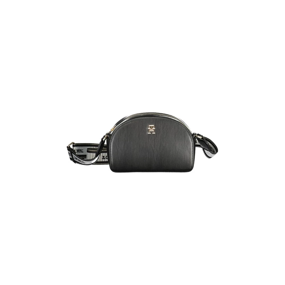 Tommy Hilfiger Zwarte Schoudertas met Meerdere Zakken Black Dames