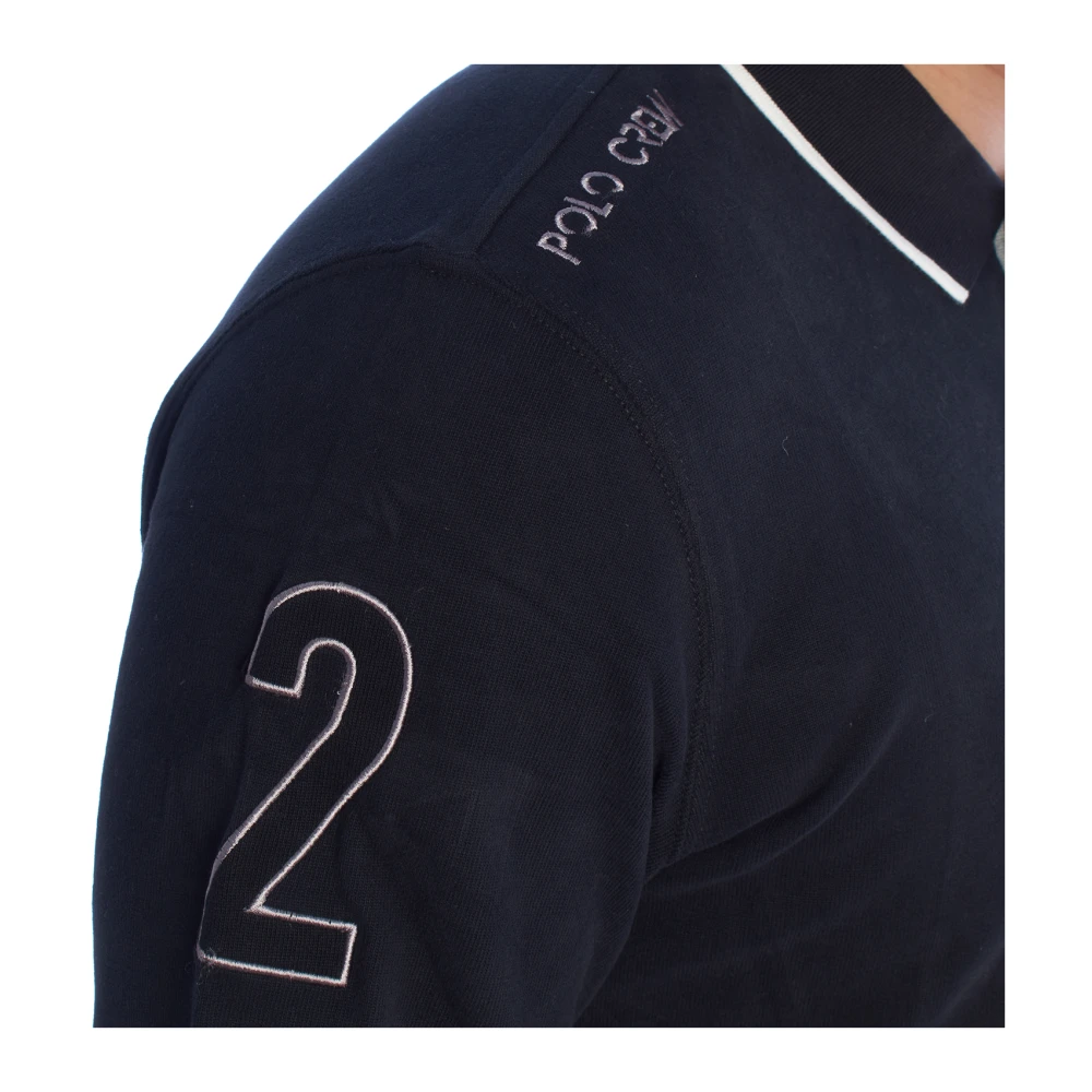 LA MARTINA Lange mouw poloshirt Black Heren