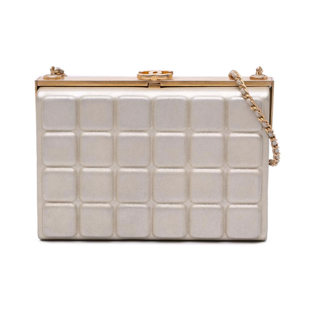 Chanel Vintage Damen Gelb Gebrauchte Stepp-Lammleder Umhängetasche