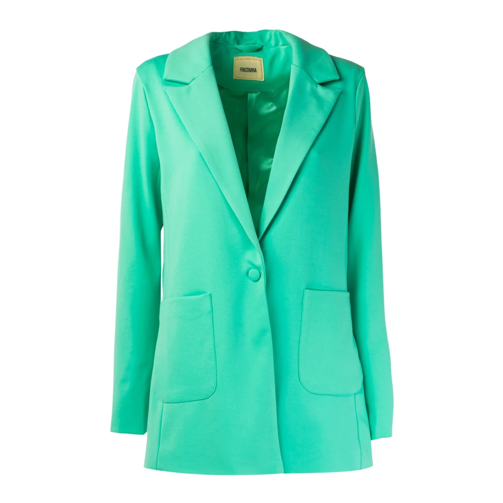 Fracomina Lange Groene Zomerblazer voor Vrouwen Green Dames