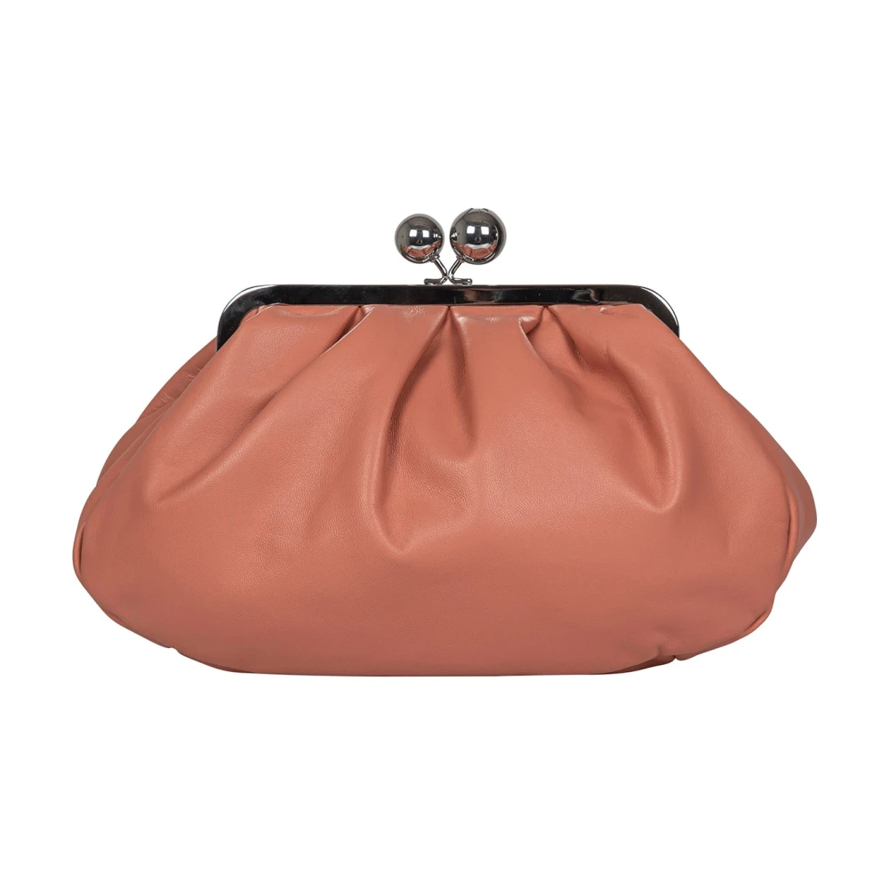 Max Mara Weekend Kleine Nappa Leren Clutch Tas Orange Dames