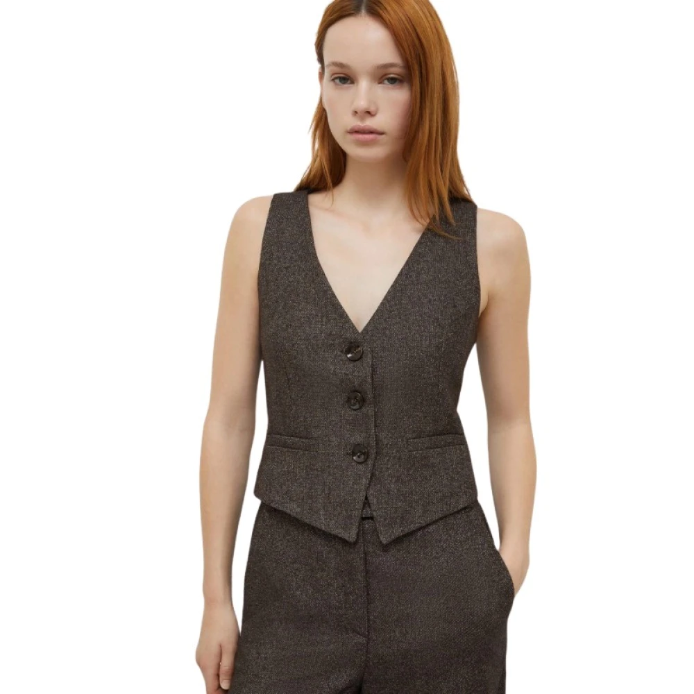 Marella Aansluitend Vest Brown Dames