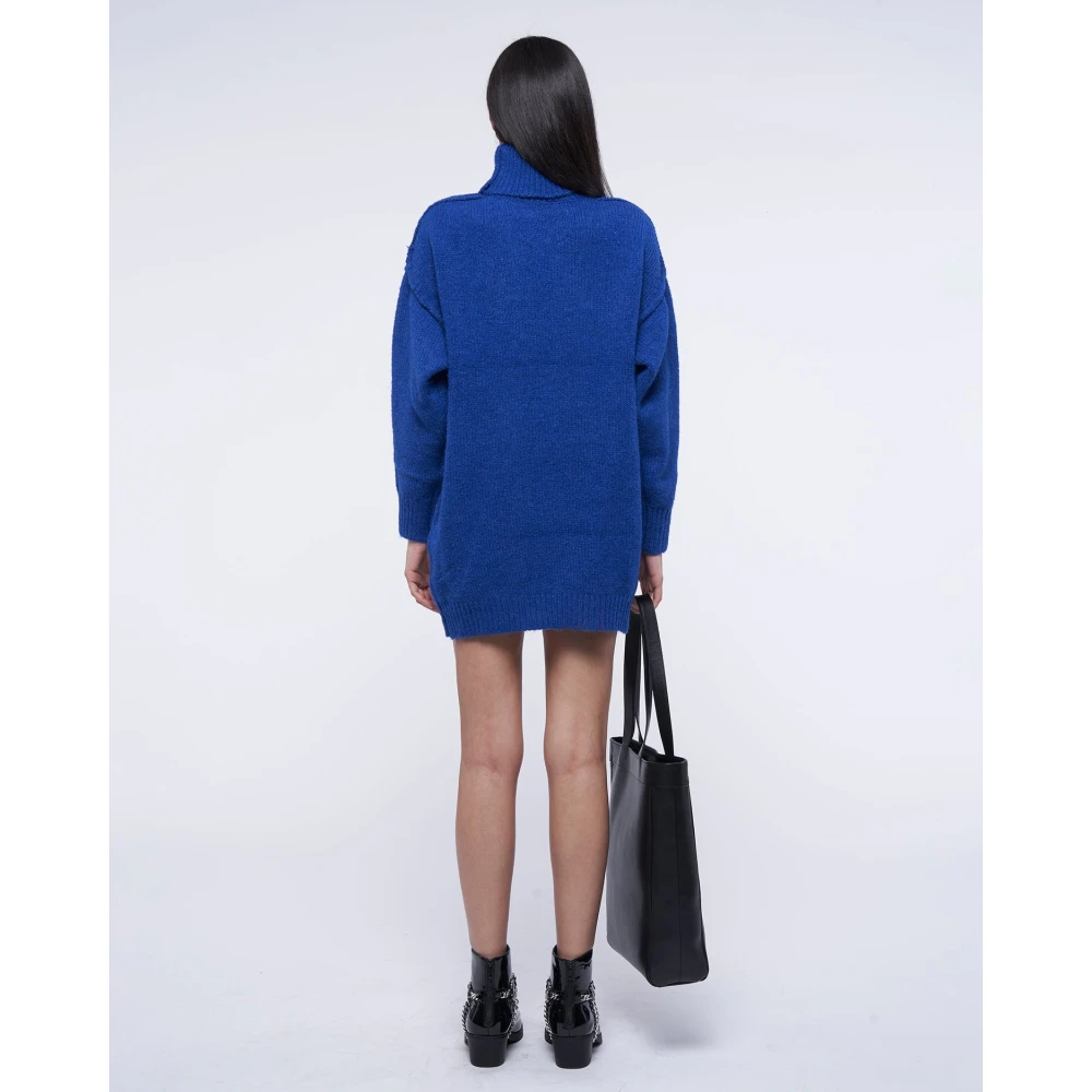 John Richmond Maxipull met hoge hals en logo Blue Dames