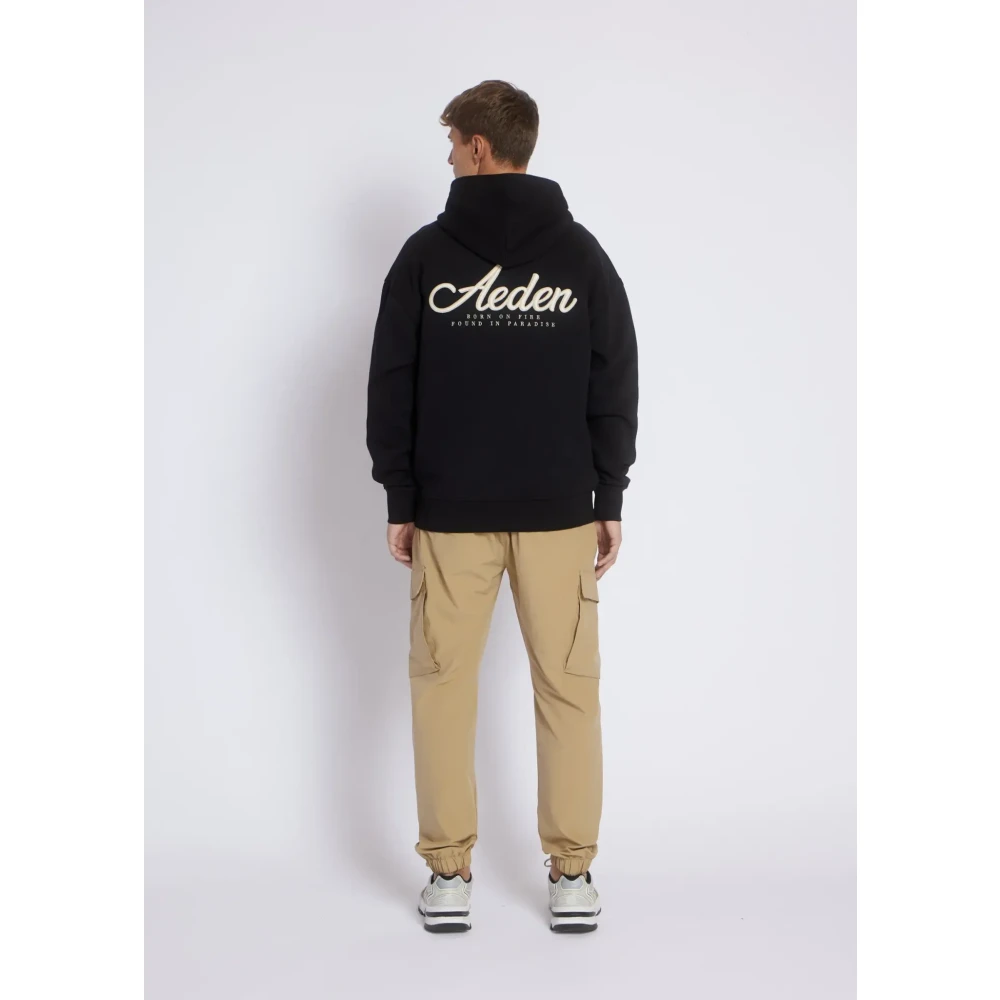 Aeden Bessen Zwart Hoodie Stijlvolle Casual Kleding Black Heren