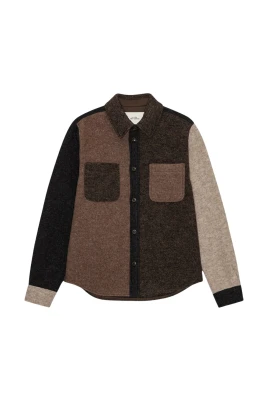 Wool Colourblock Overshirt