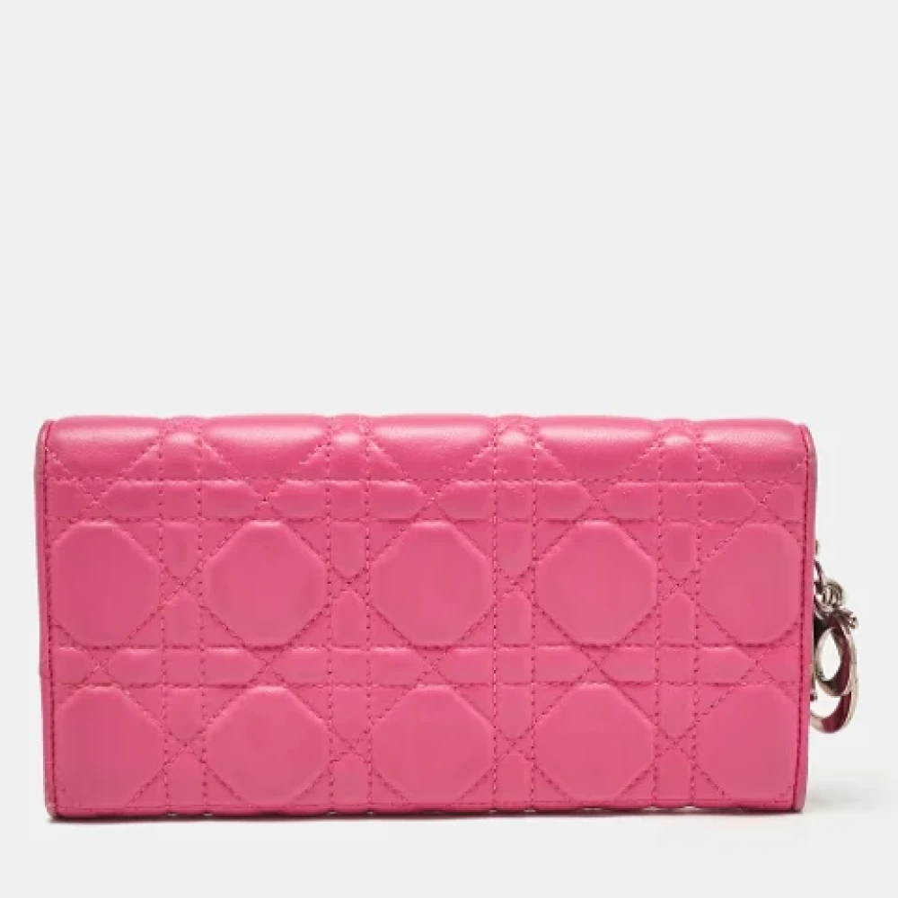 Dior Vintage Pre-owned Leather wallets Pink Dames