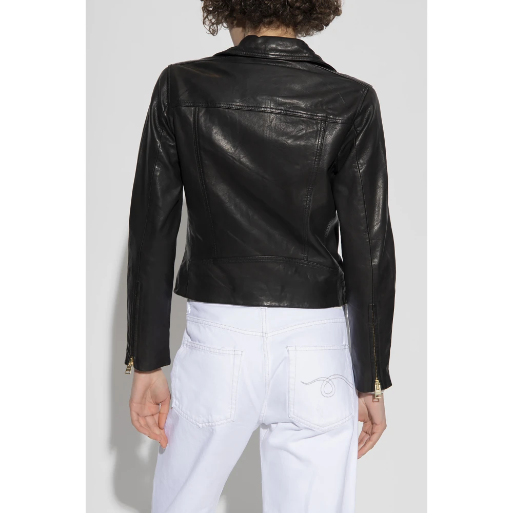AllSaints Leren Jas Black Dames