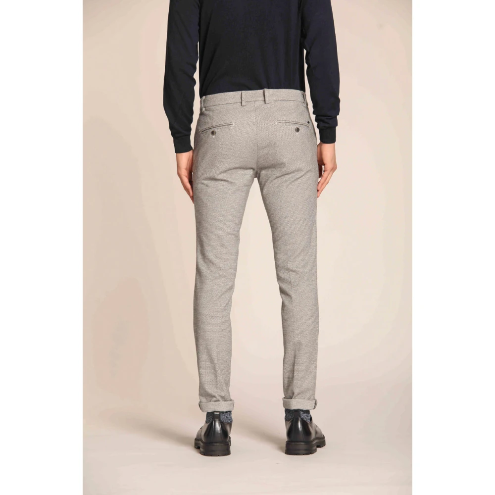 Mason's Extra Slim Chino Broek met Houndstooth Beige Heren