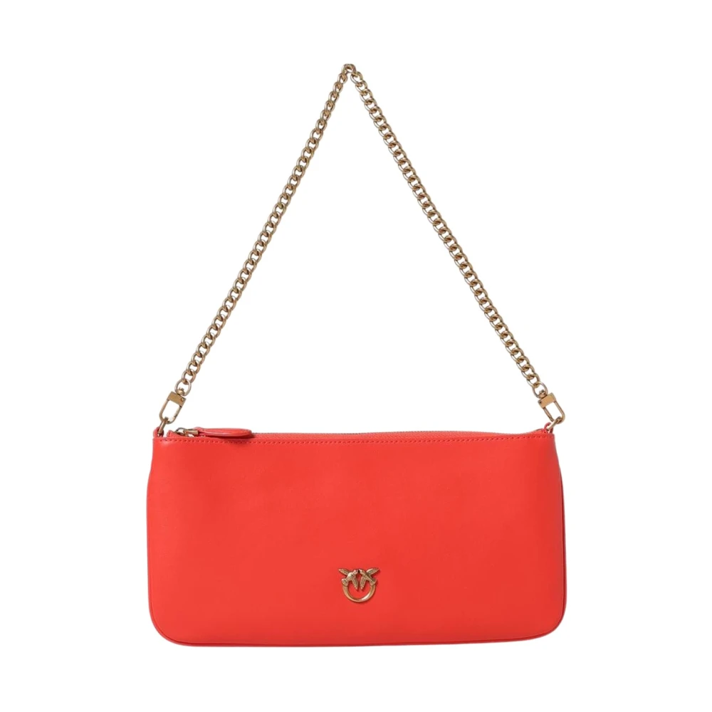 Pinko Women's Orange Handbags, One Size, Chic Leather Chain Wallet Shoulder Bag