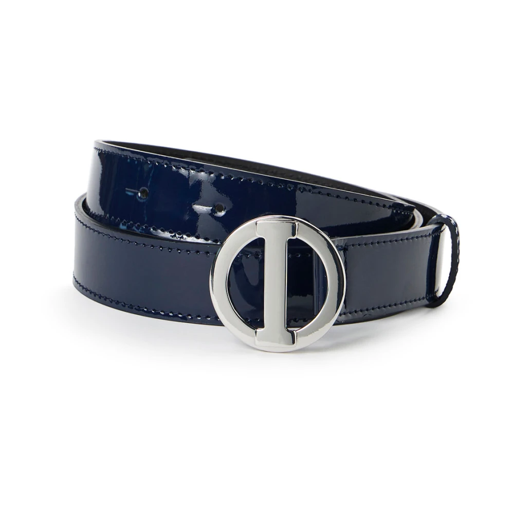 Iceberg Blauwe Faeda Piuma leren riem met logogesp I Blue Dames