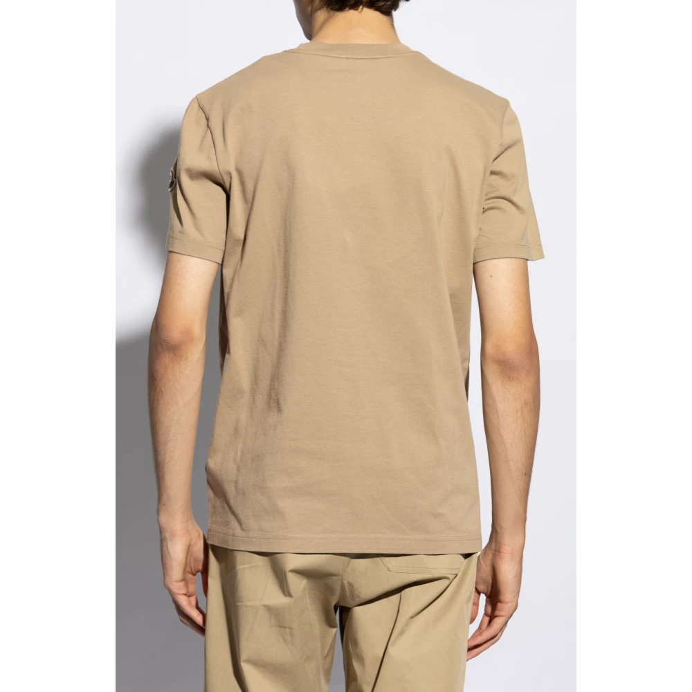 Moncler T-shirt met logopatch Beige Heren