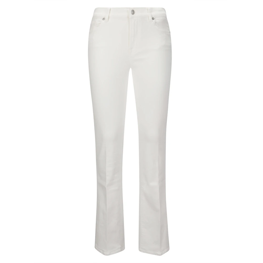 7 For All Mankind Jeans i stretchig bomull med utsvängda ben White, Dam