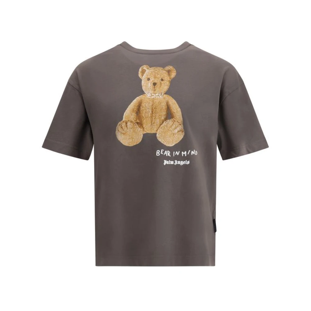 Palm Angels Men's Brown Bear In Mind Graphic Tee