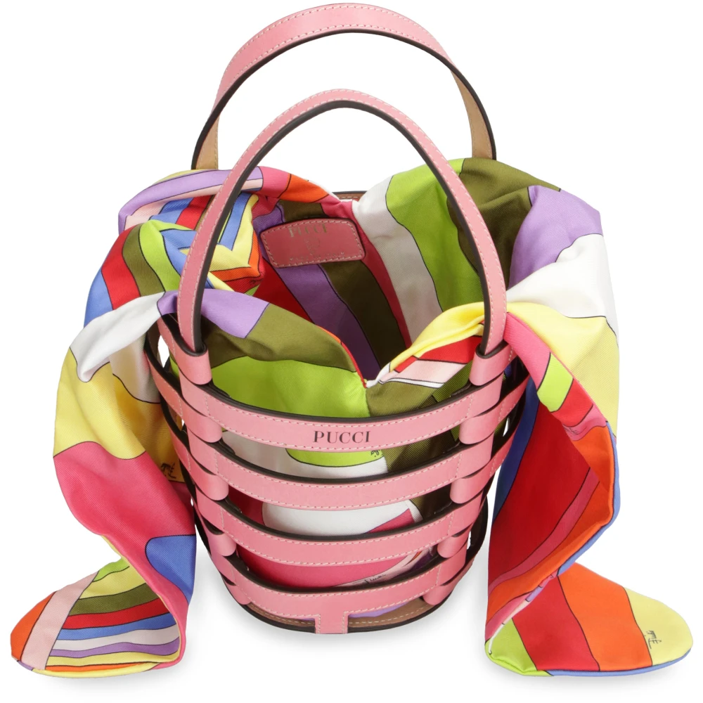 EMILIO PUCCI Mini Bucket Tas met Striksluiting Pink Dames