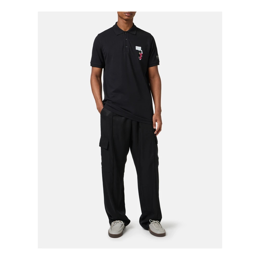 Iceberg Regular fit zwarte piqué polo Black Heren