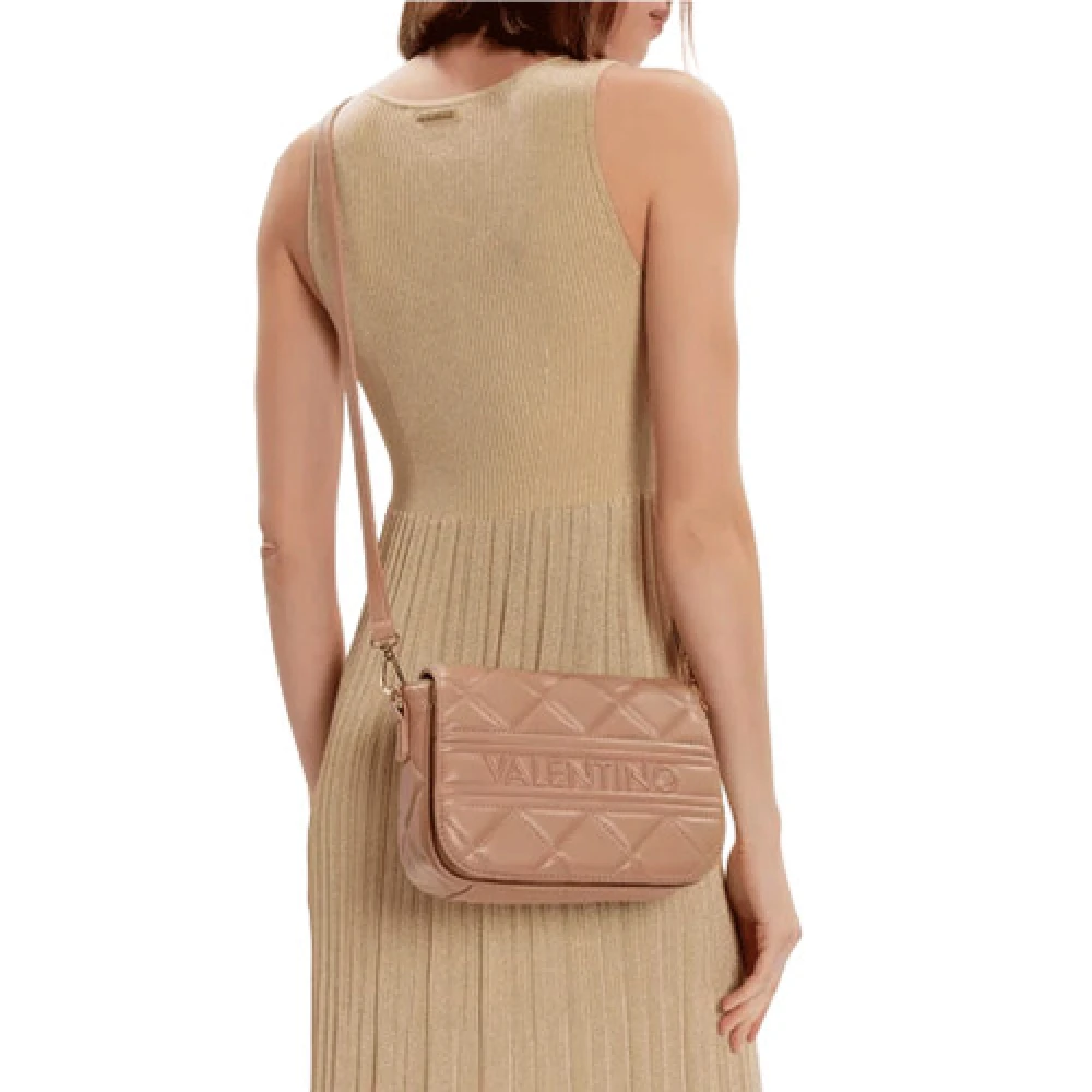Valentino by Mario Valentino Beige Gewatteerde Flap Handtas met Verstelbare Band Beige Dames