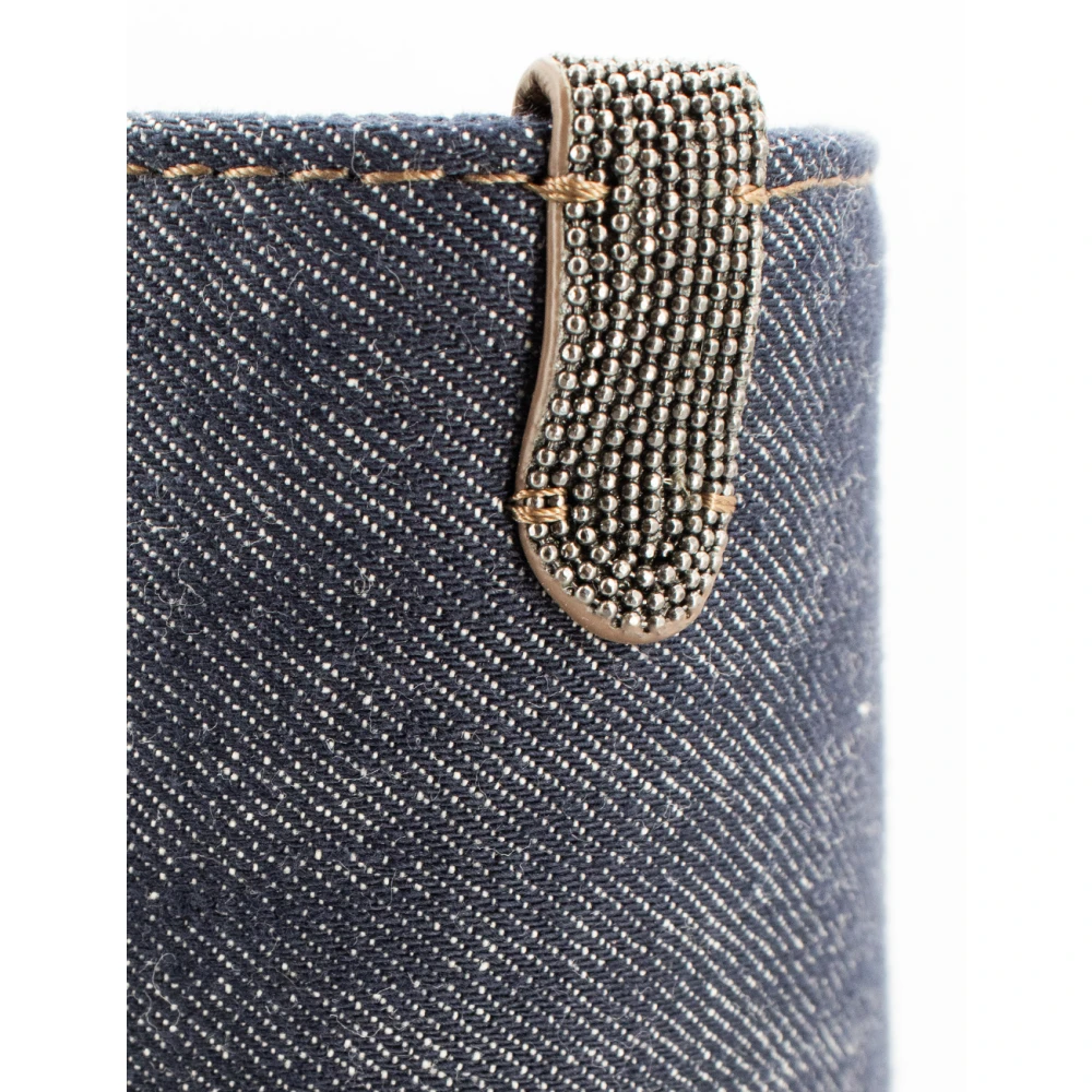 BRUNELLO CUCINELLI Compacte katoenen tas met geometrische silhouet Blue Dames