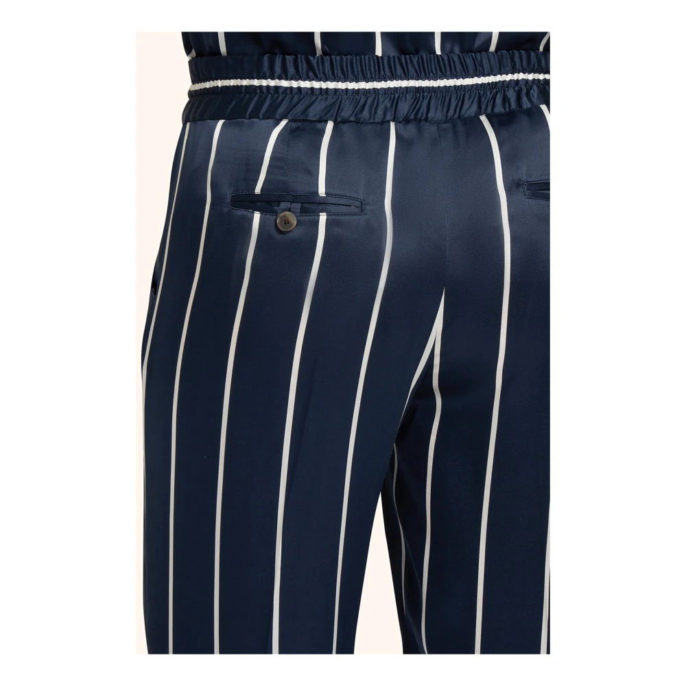 Kiton Wide Trousers Blue Dames