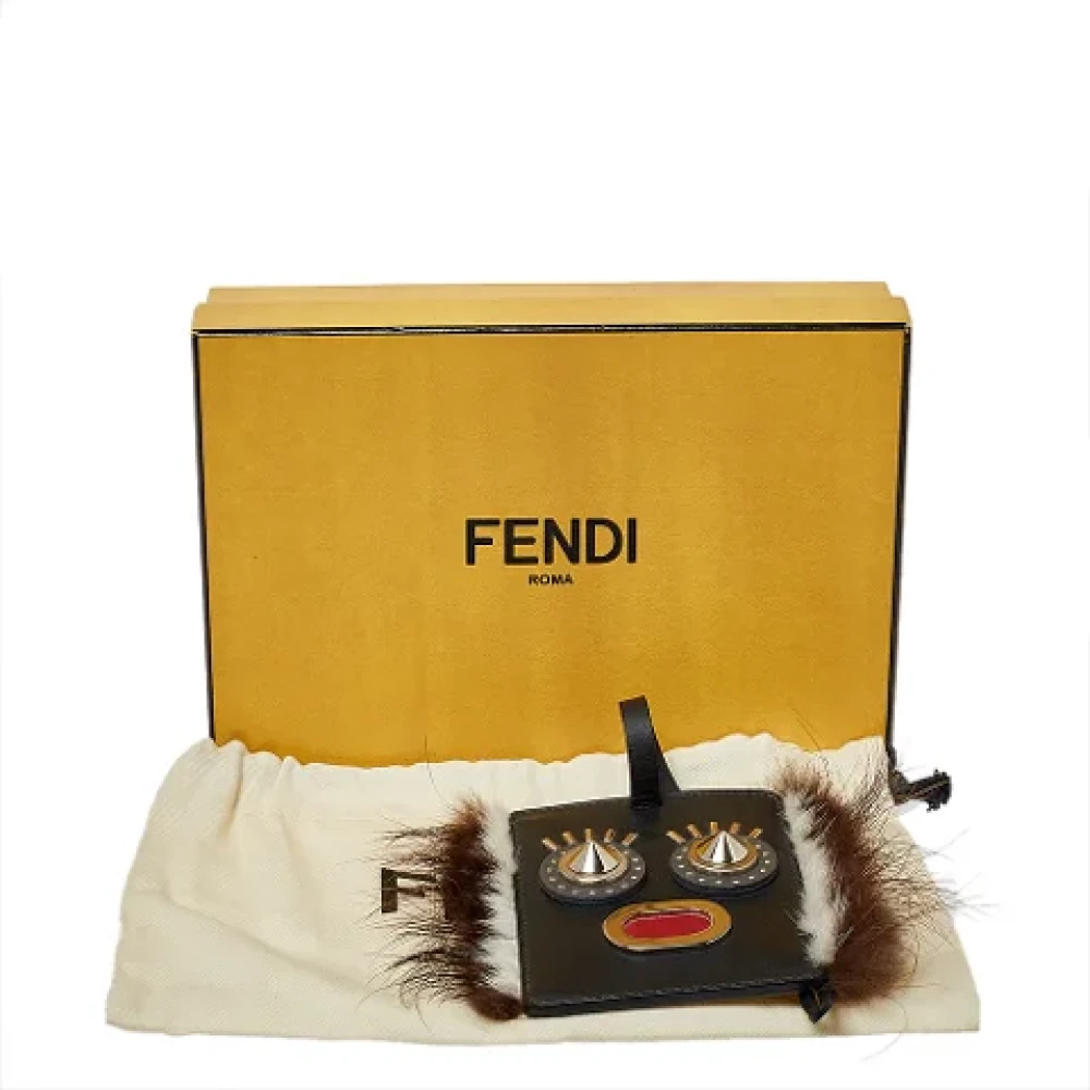 Fendi Vintage Pre-owned Leather key-holders Black Dames