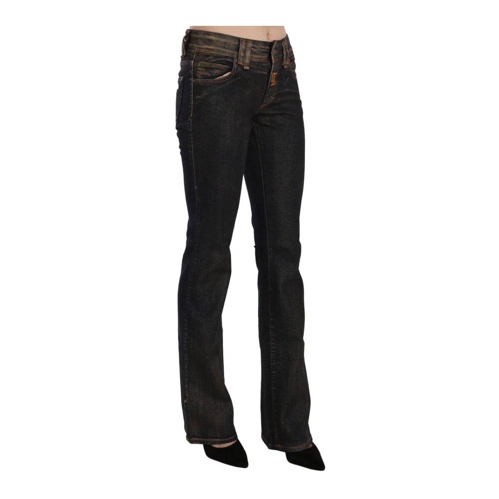 John Galliano Flared Denim met Flatterende Taille in Zwart Black Dames