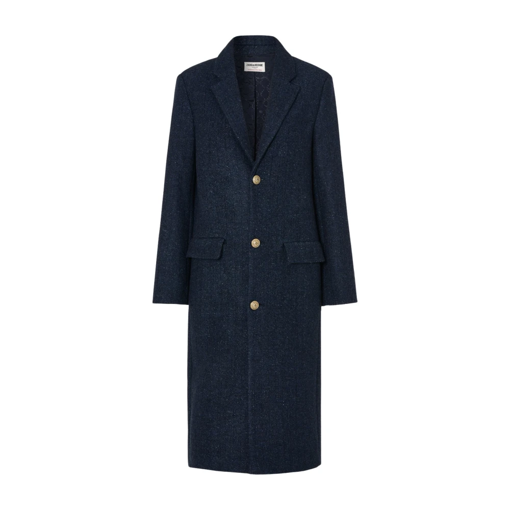 Zadig & Voltaire Chevron Chine Coat Blue Dames