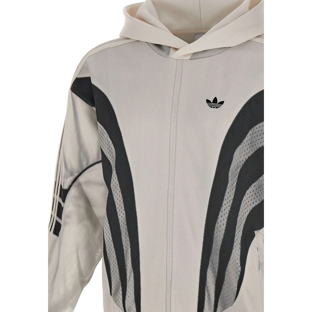 Adidas Witte Sweatshirt met Grijs-Zwart Print White Heren