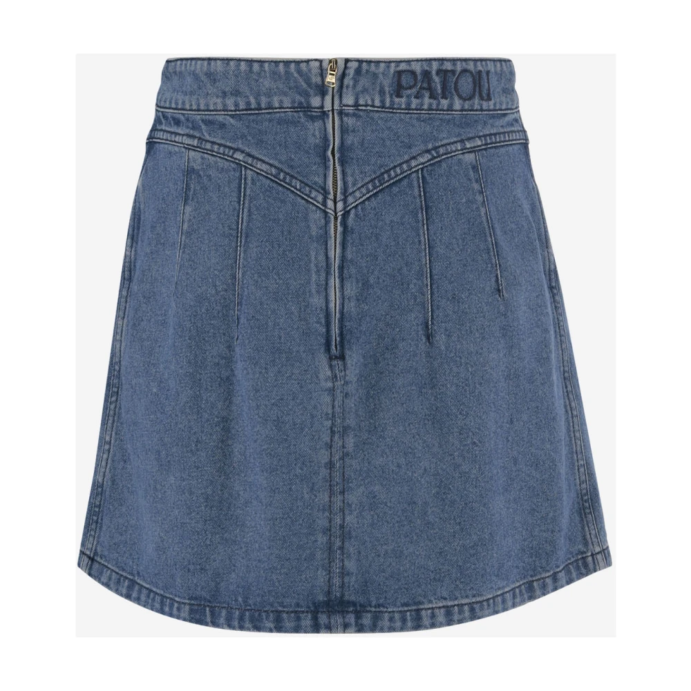 Patou Denim Logo Rok met Zakken Blue Dames