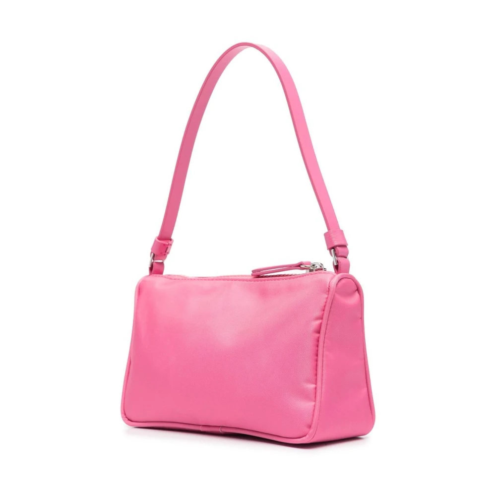 Palm Angels Roze Nylon Handtas met Leren Palm Tree Patch Pink Dames