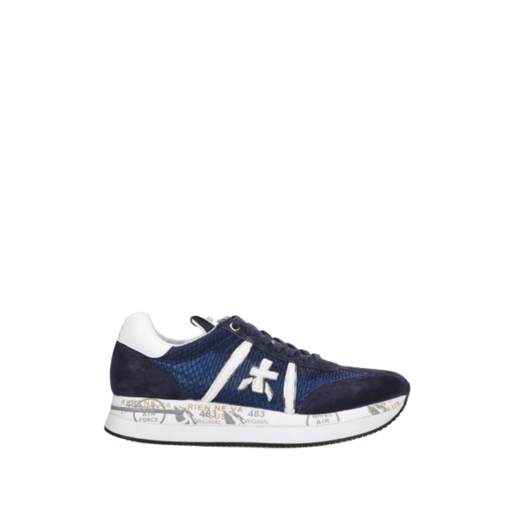 Premiata Sneakers van kwaliteitsleer met unieke details Dames Schoenen Blauw