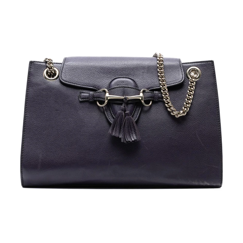 Gucci Vintage Women's Purple Pre-Owned Leather Shoulder Bag