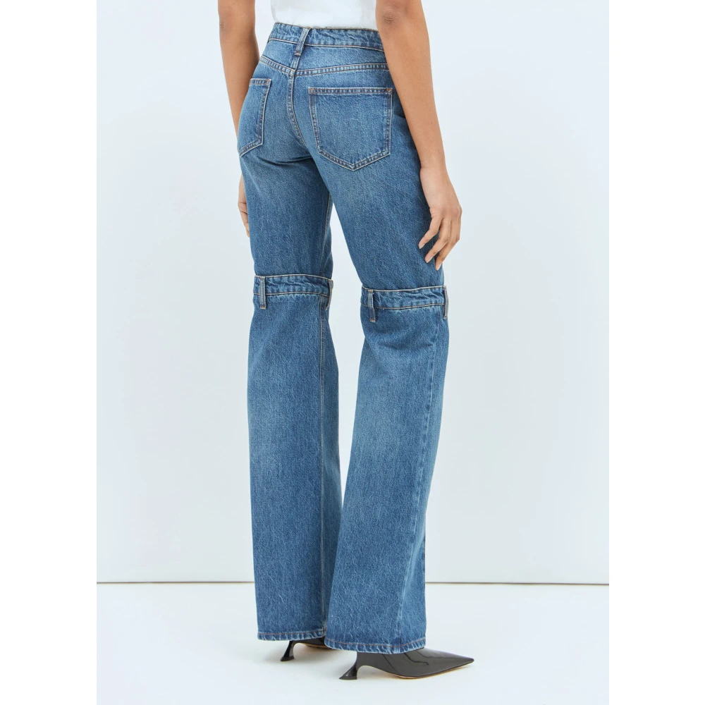 Coperni Open-Knie Straight-Leg Jeans Blue Dames
