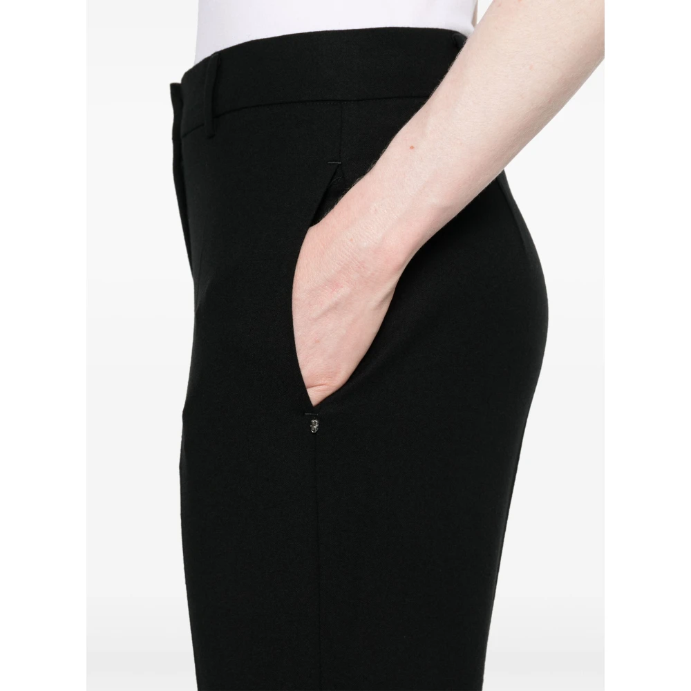 SPORTMAX Zwarte Flanellen Slim Fit Broek met Kristallen Black Dames