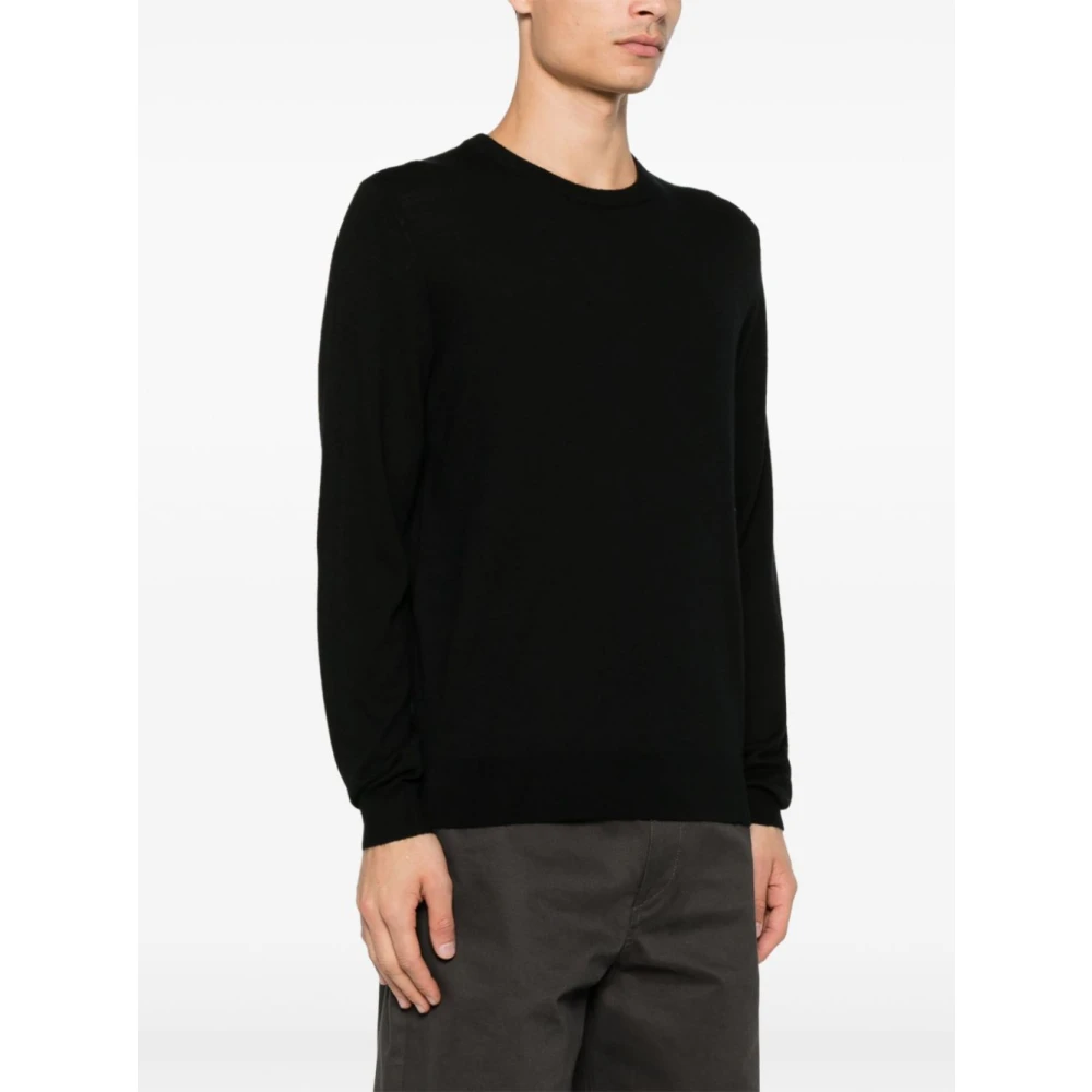 Hugo Boss Zwarte Kasjmier Gebreide Trui Black Heren