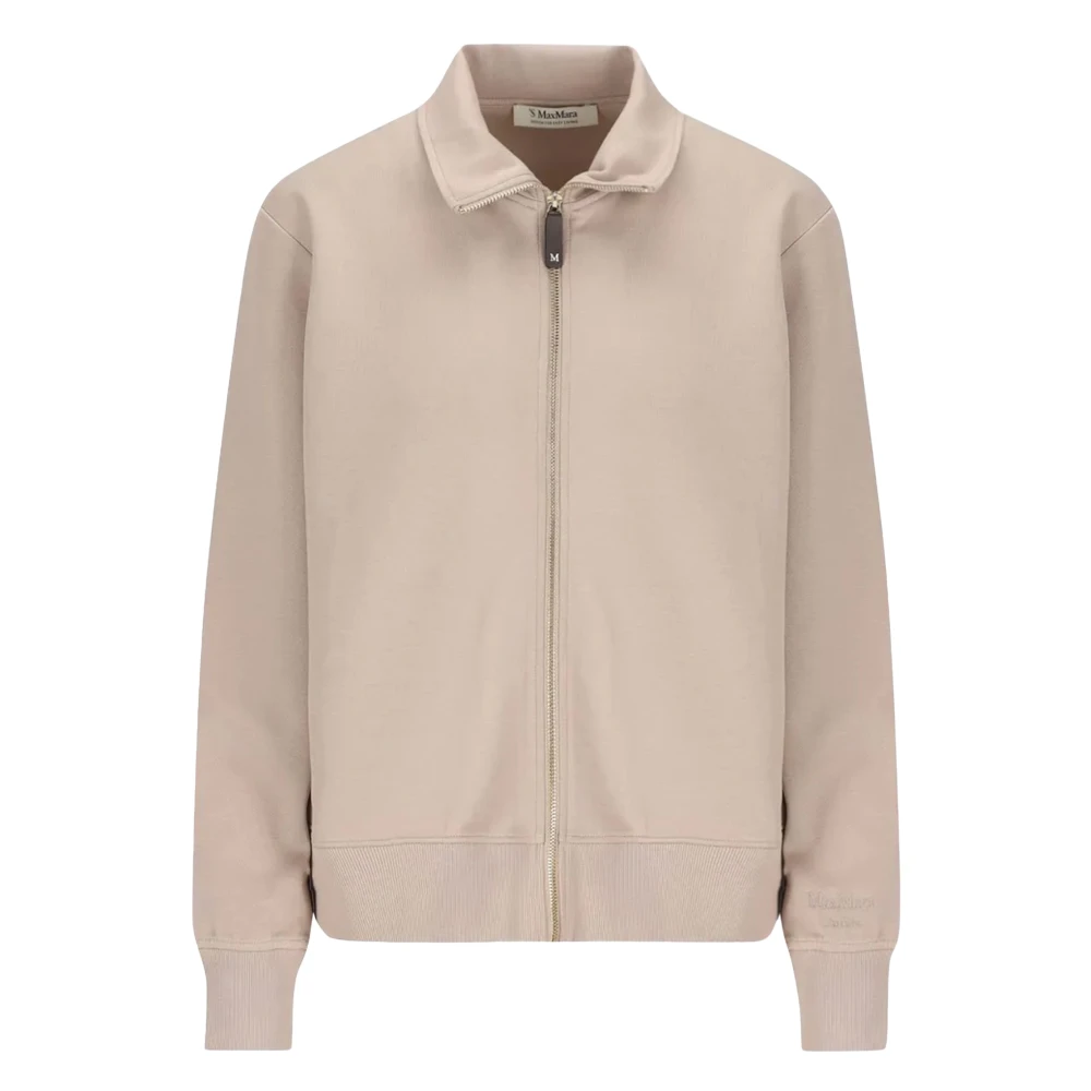 'S Max Mara Women's Beige Cotton-Blend Zip-Up Sweatshirt UK Size 10 - Mytheresa - Image 3
