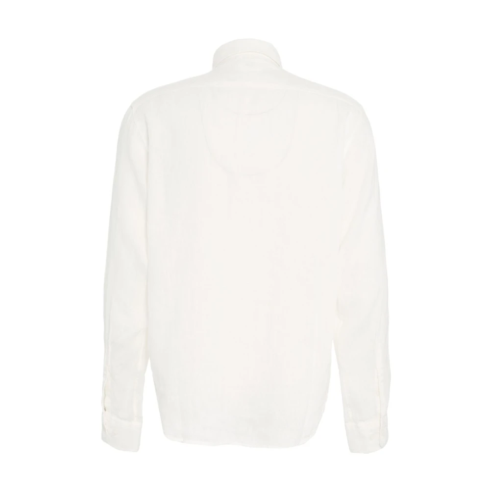 C.P. Company Wit Linnen Overhemd Klassieke Kent Kraag White Heren