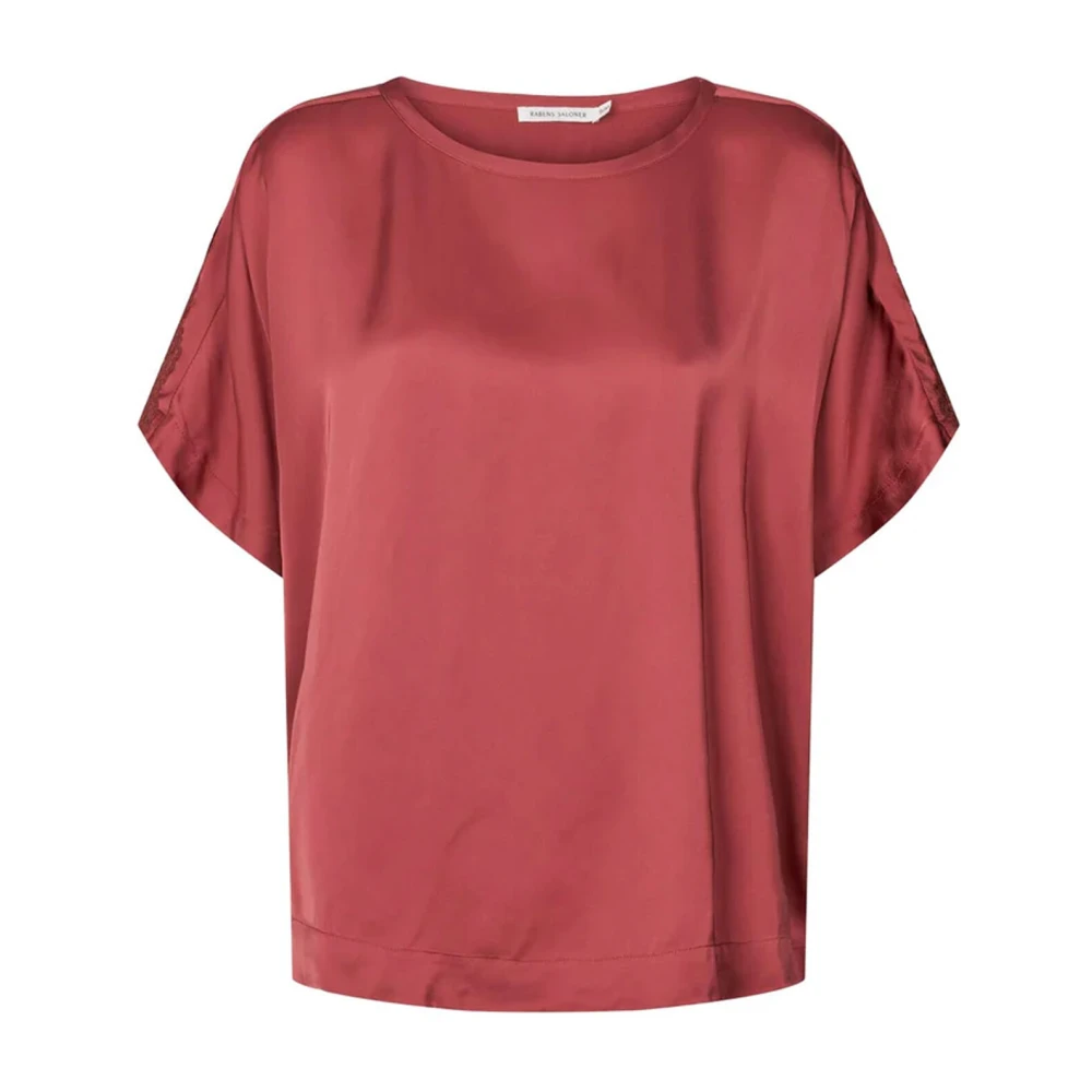 Rabens Saloner Burgundy Serena Blouse Elegant Design Red Dames