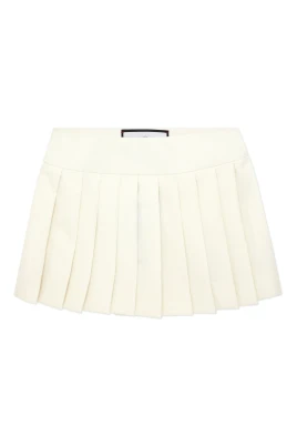 Wool Pleated Mini Skirt