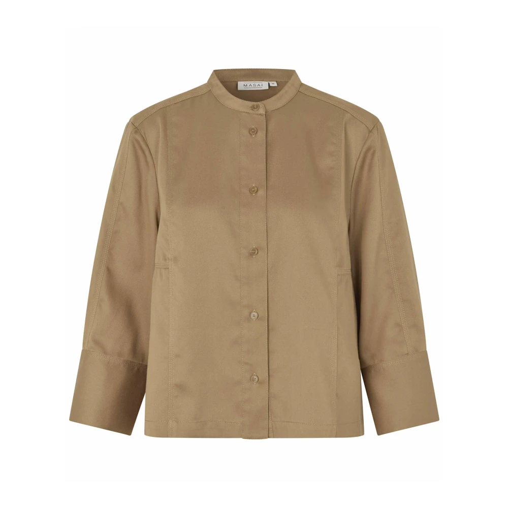 Masai Kvinno Beige Blusar & Skjortor Dam, S, 3/4 Ärmskjorta