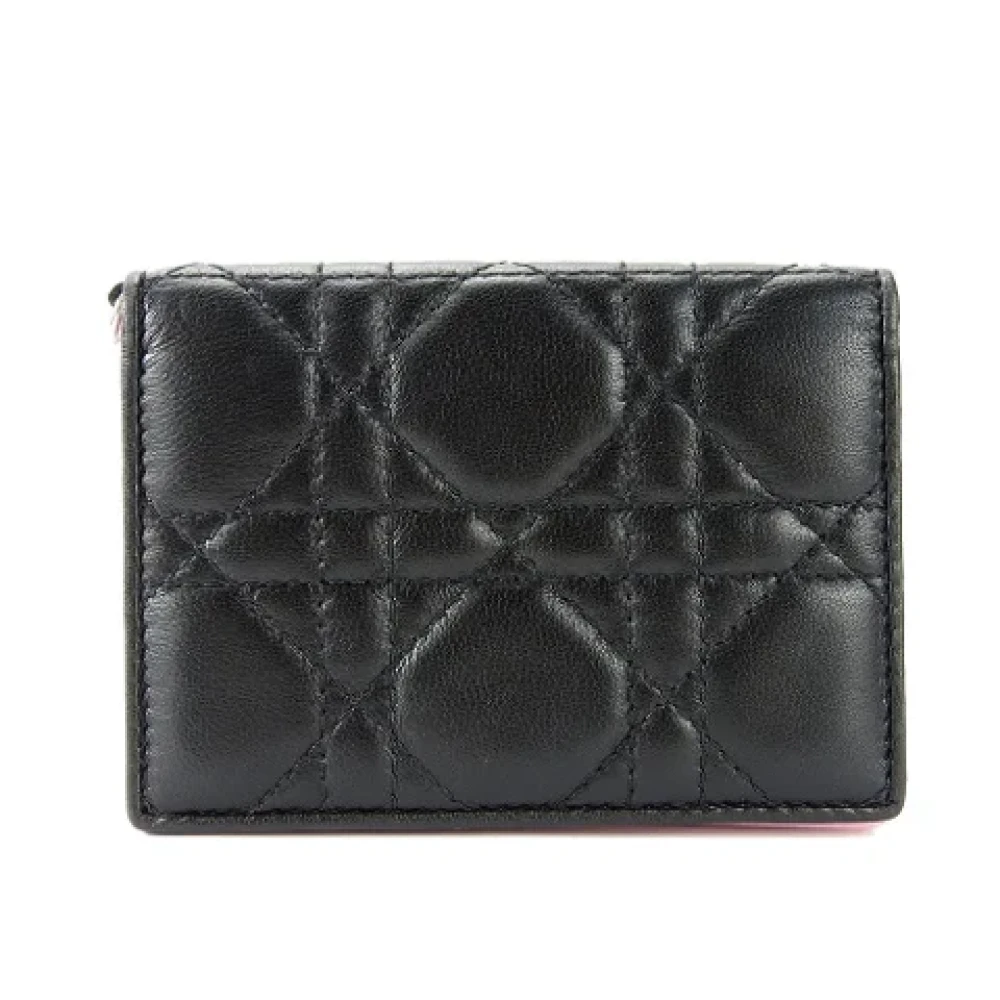 Dior Vintage Pre-owned Leather wallets Black Dames
