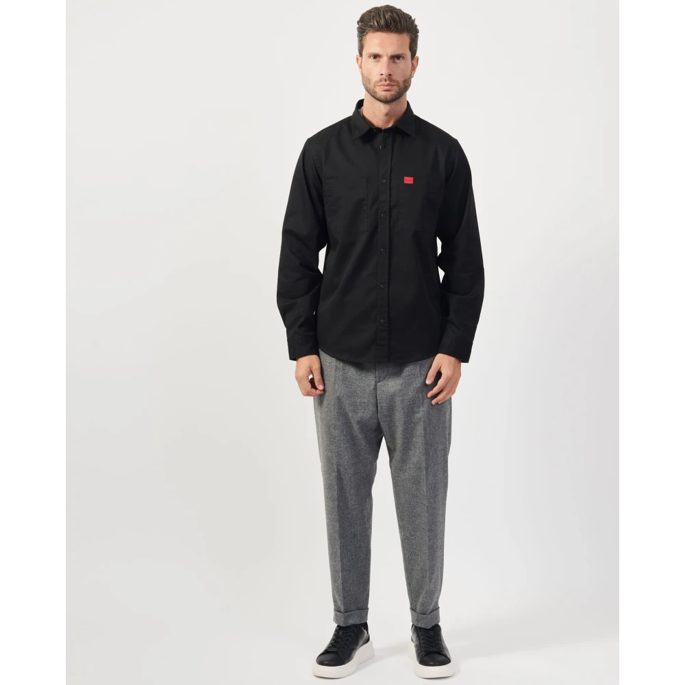 Hugo Boss Zwarte Casual Overhemden Black Heren