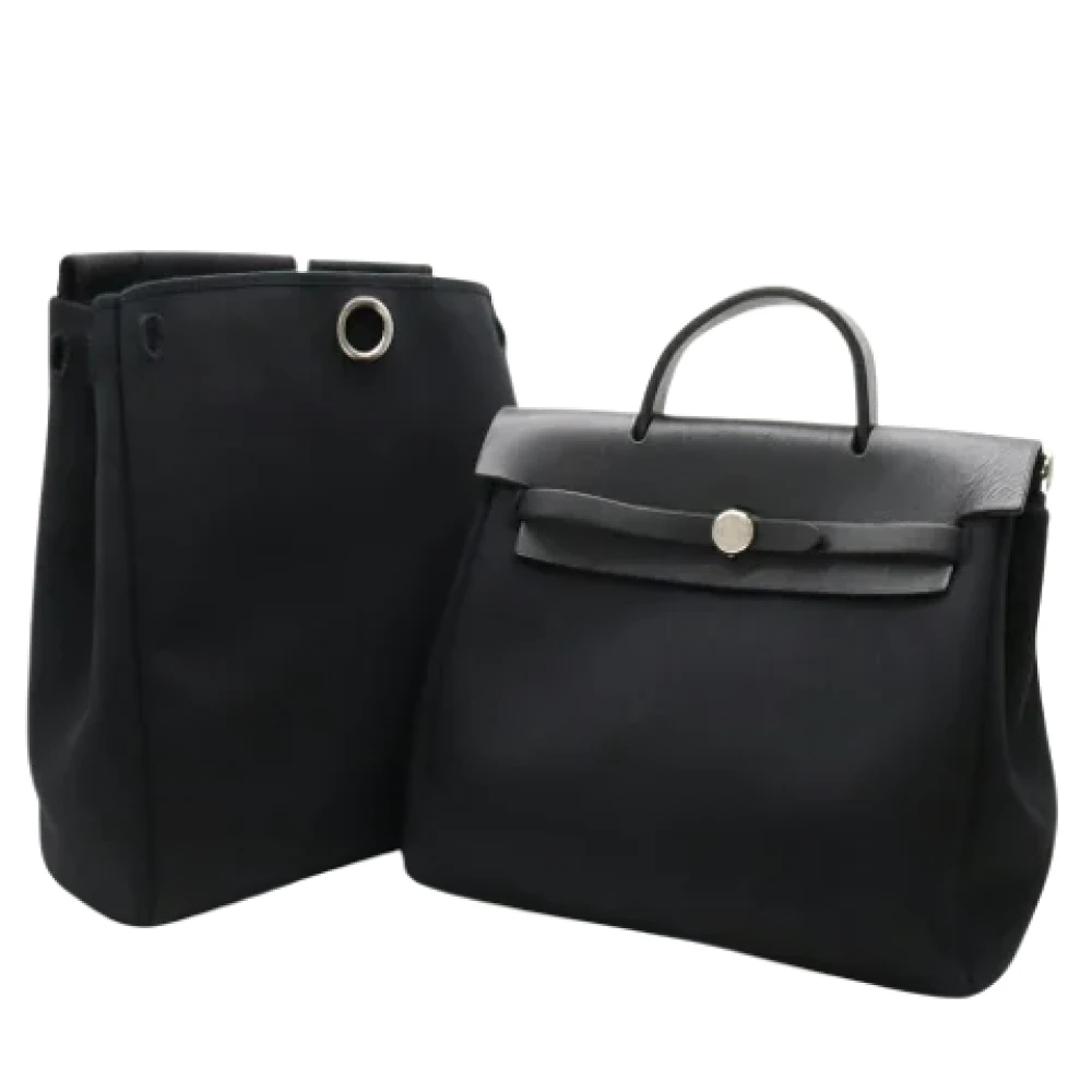 Hermès Vintage Pre-owned Leather backpacks Black Dames