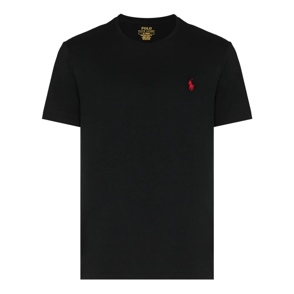 Ralph Lauren Zwarte Polo T-shirt met Geborduurd Logo Black Heren