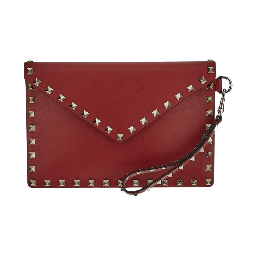 Valentino Garavani Studded Leather Cardholder Red Dames