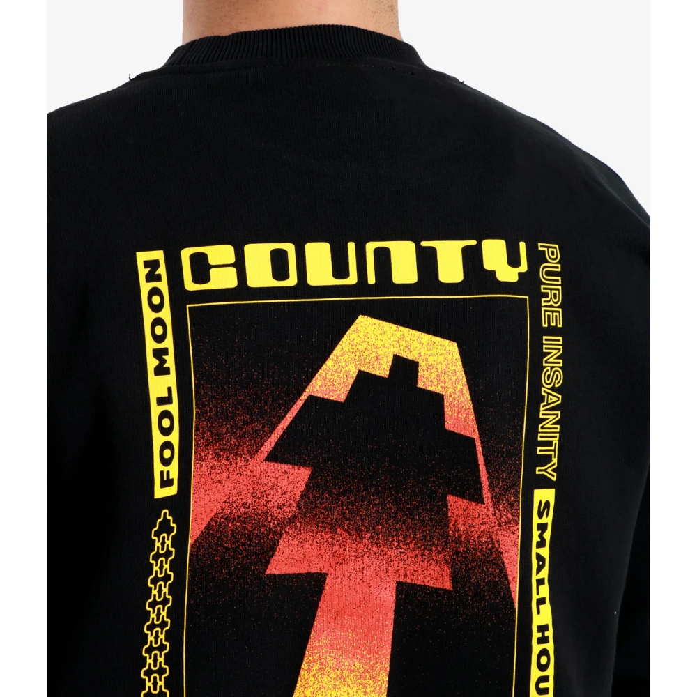 Marcelo Burlon Grafische Print Crew Neck Sweaters Black Heren