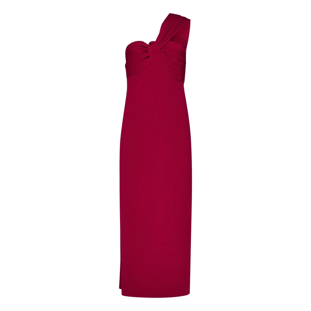 P.A.R.O.S.H. Röd One Shoulder Midi Klänning Red, Dam