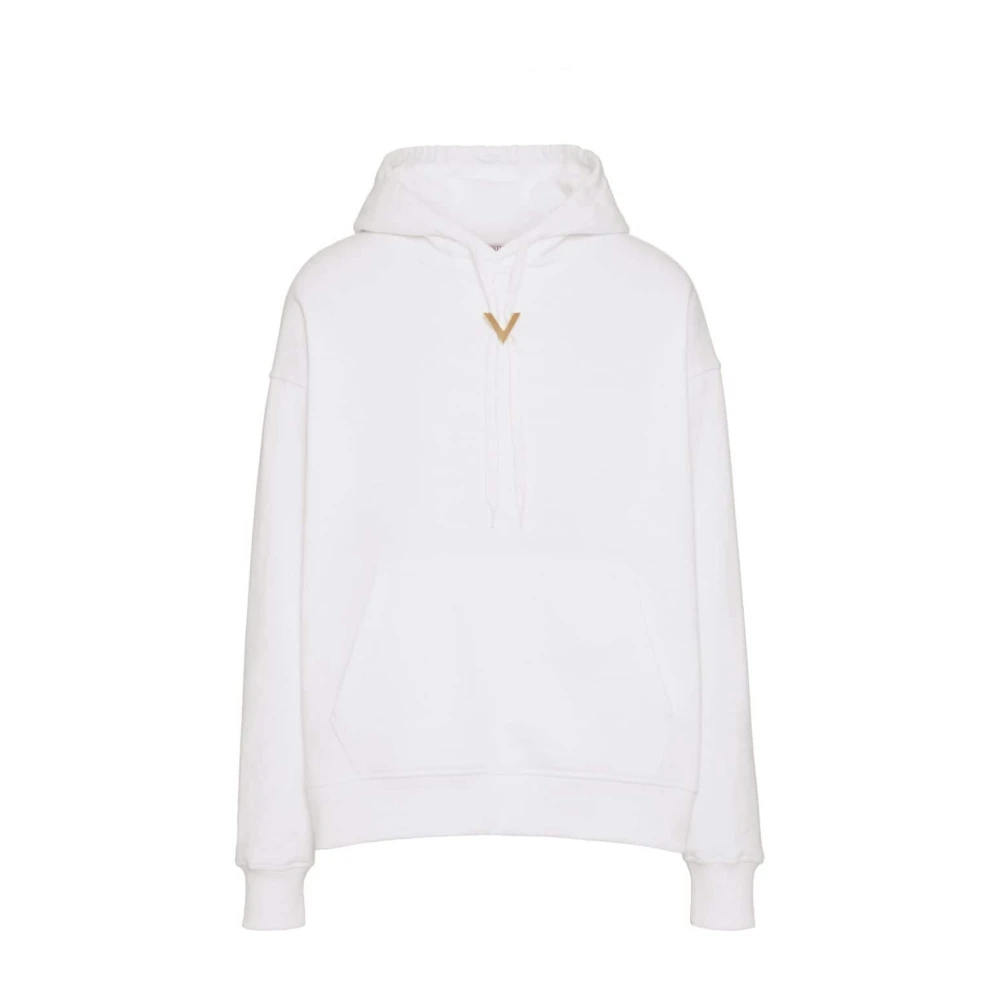 Valentino Garavani Witte Oversized Hoodie met V-Detail White Heren