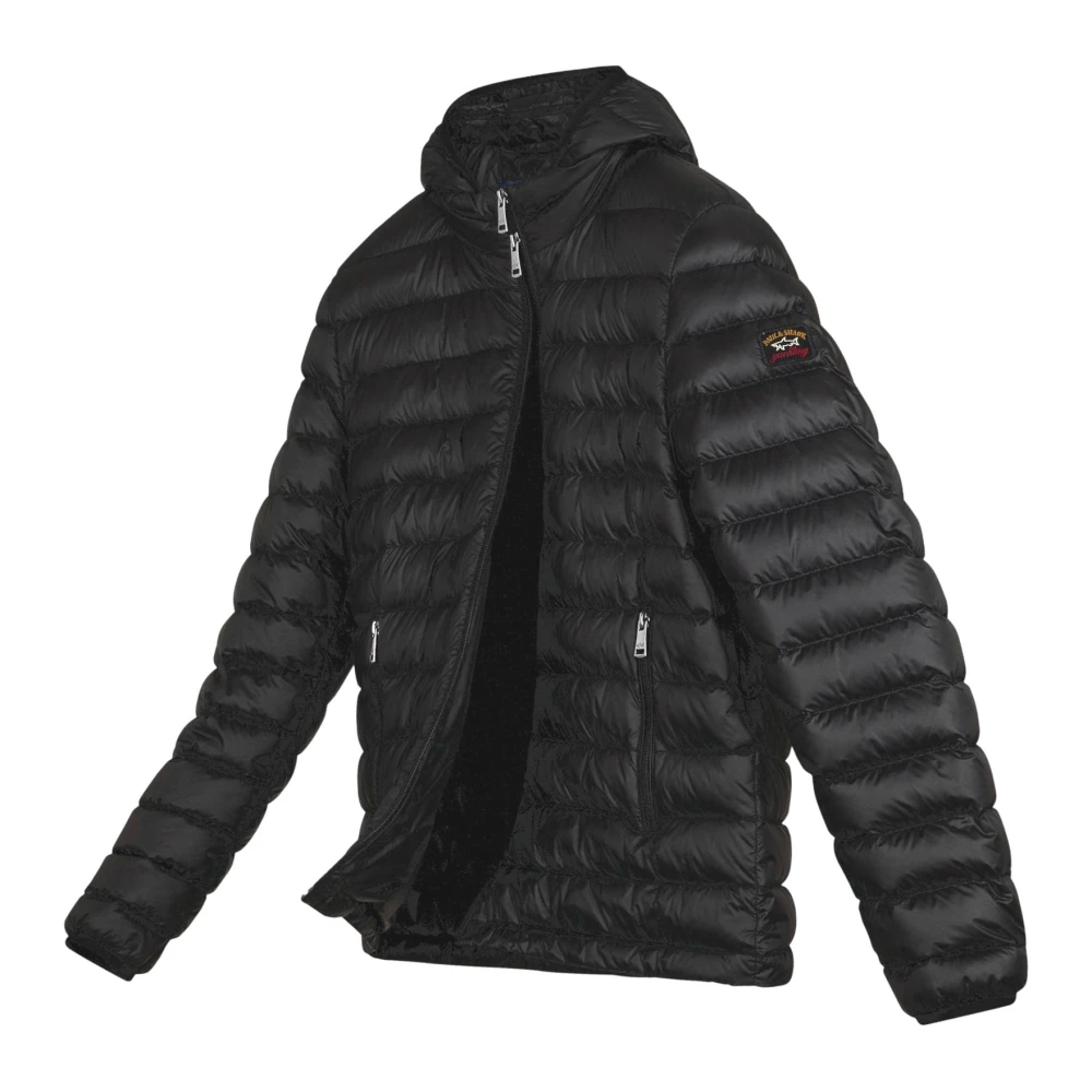 PAUL & SHARK Ultralichte Gewatteerde Jas met Afneembare Capuchon Black Heren