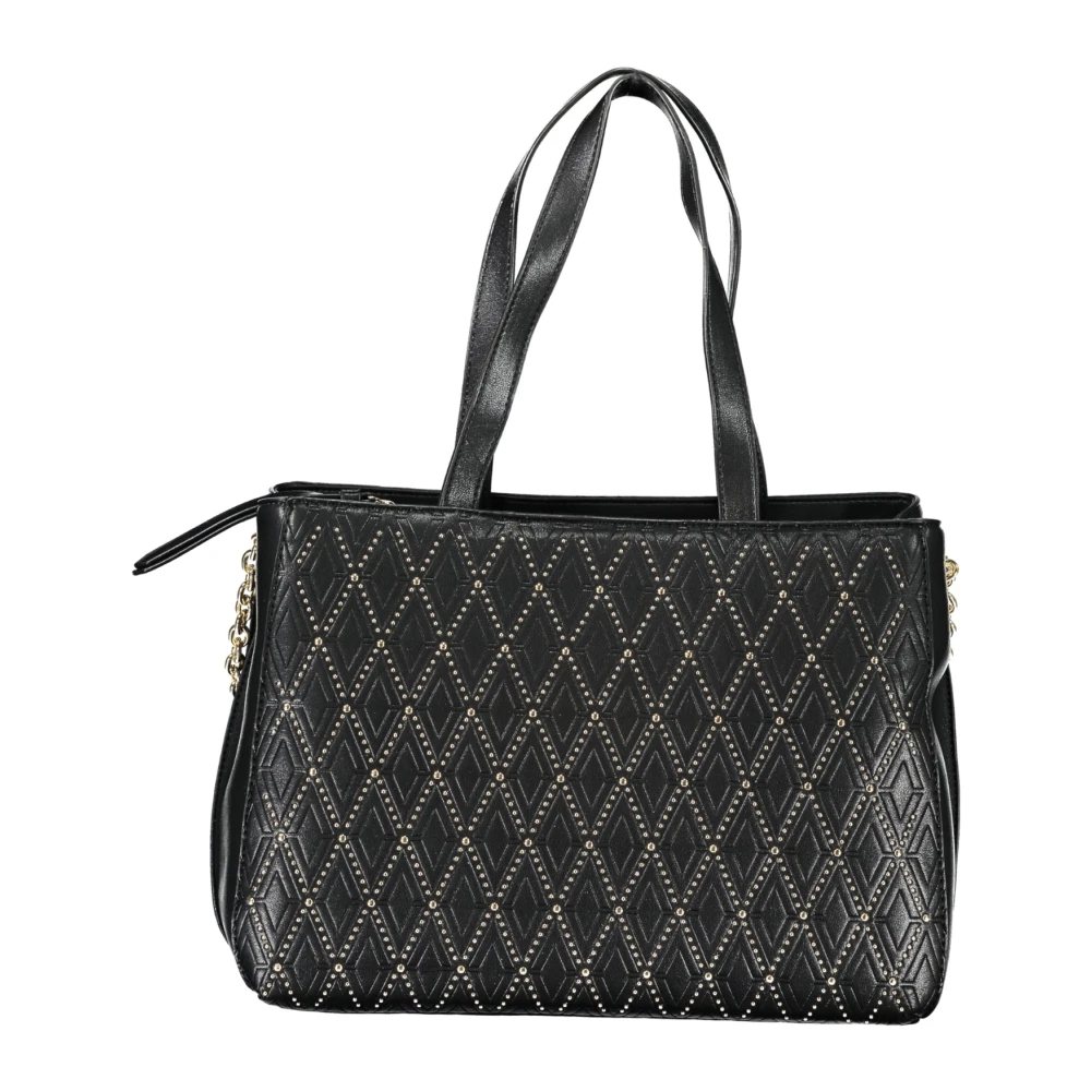 Valentino by Mario Valentino Zwarte leren schoudertas met kettingriem Black Dames